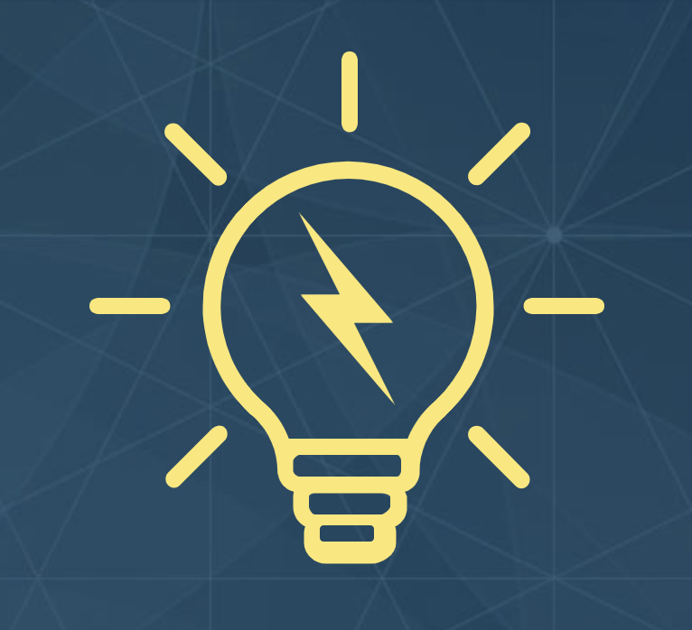 icon of a lightbulb with a lightning bulb in it