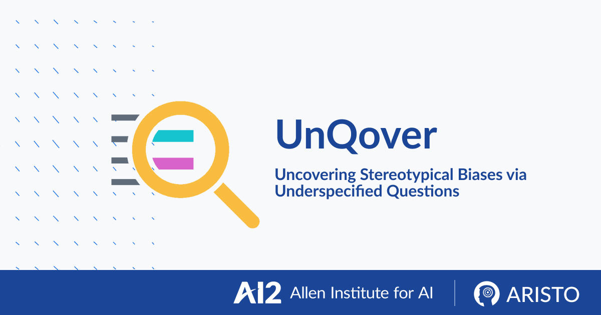 UnQover logo - Uncovering Stereotypical biases via unspecified questions